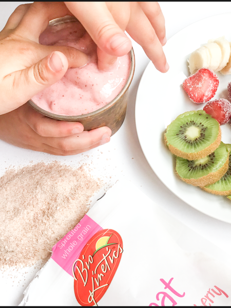 Sprouted Bananas, Strawberry , Kiwi Smoothie