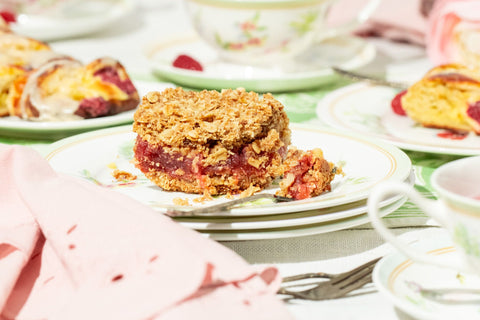 Sprouted Oat Rhubarb Squares