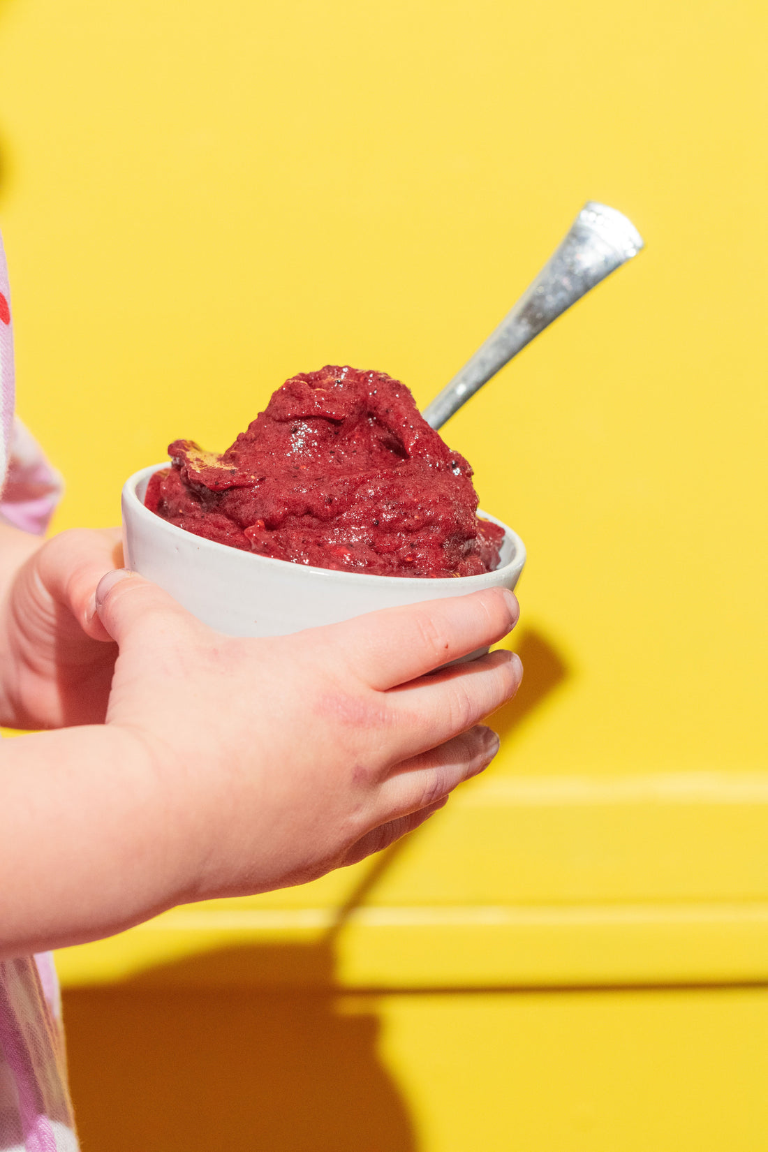 Strawberry Sorbet with Sprouted Flax