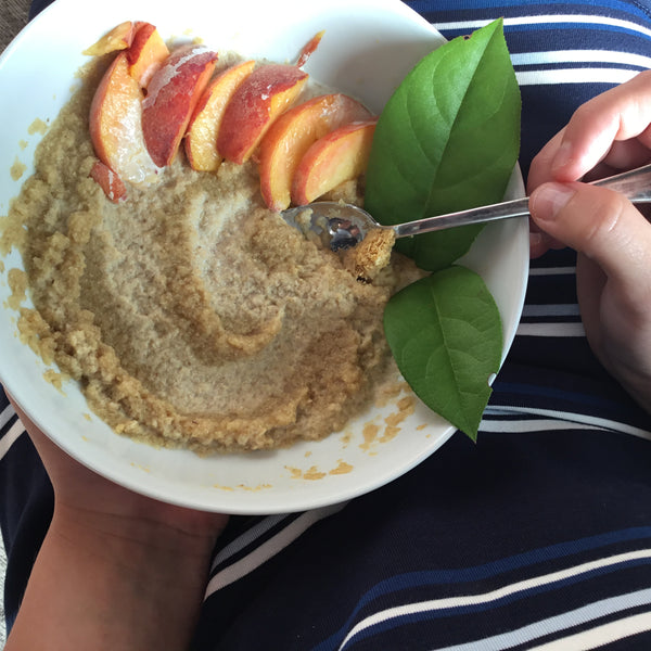 Sprouted Cereal with Peaches and Cream