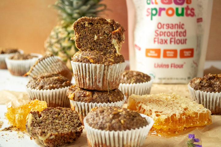 Sprouted Flax Morning Glory Muffins