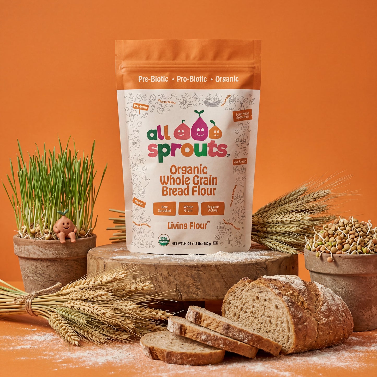 AllSprouts™ Organic Sprouted Whole Grain Bread Flour